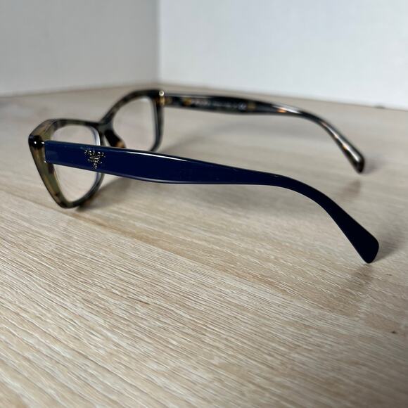 Prada VPR15X 05C-1O1 Eyeglasses Blue Tortoise Cat Eye Full Rim 53-15-140 - Picture 7 of 9